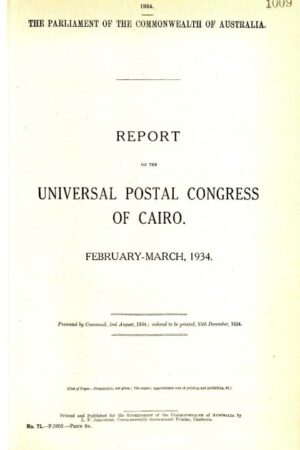 Postal Congress - Universal Postal Congress, Cario, February - March, 1934_Page_1 (Small)