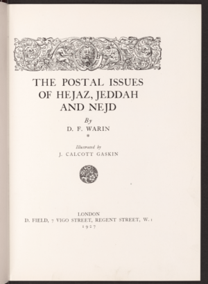 The Postal Issues of Hejaz, Jeddah and Nejd.
